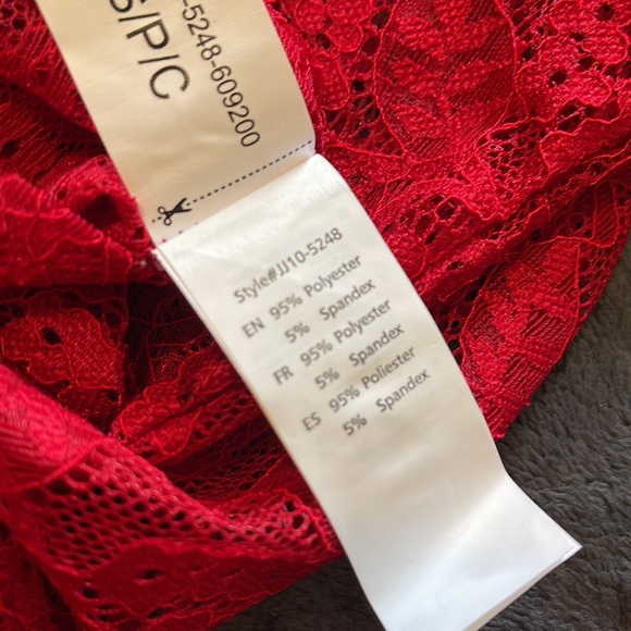 Red Laced Mesh Top - Picture 6 of 6